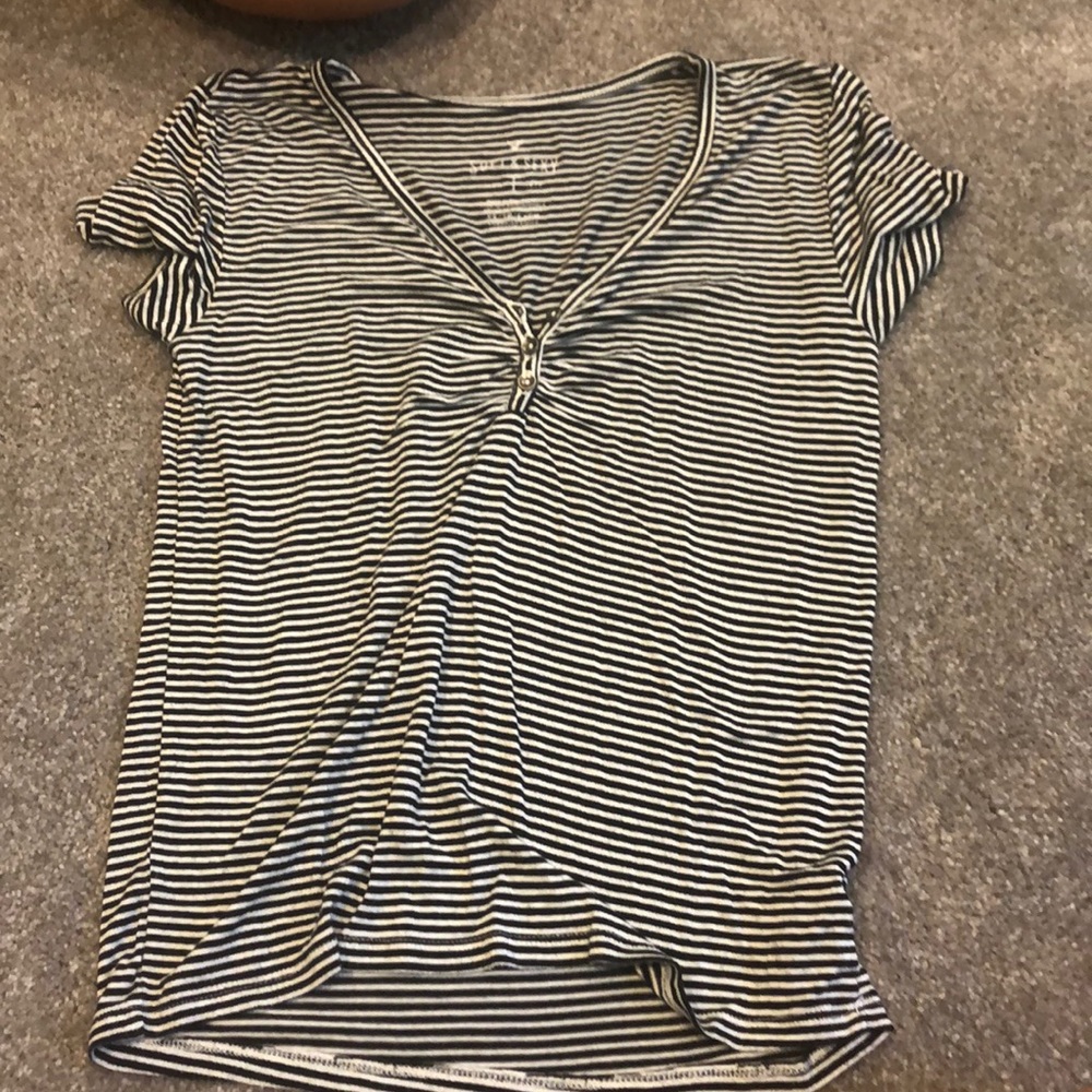 Blacks and white striped tee